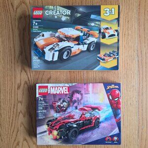 LEGO Creator 3-in-1 Retired Bundle: Race Car, Marvel Morbius Spider Man NEW